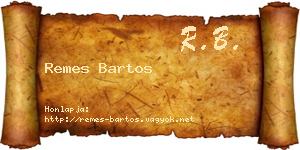 Remes Bartos névjegykártya